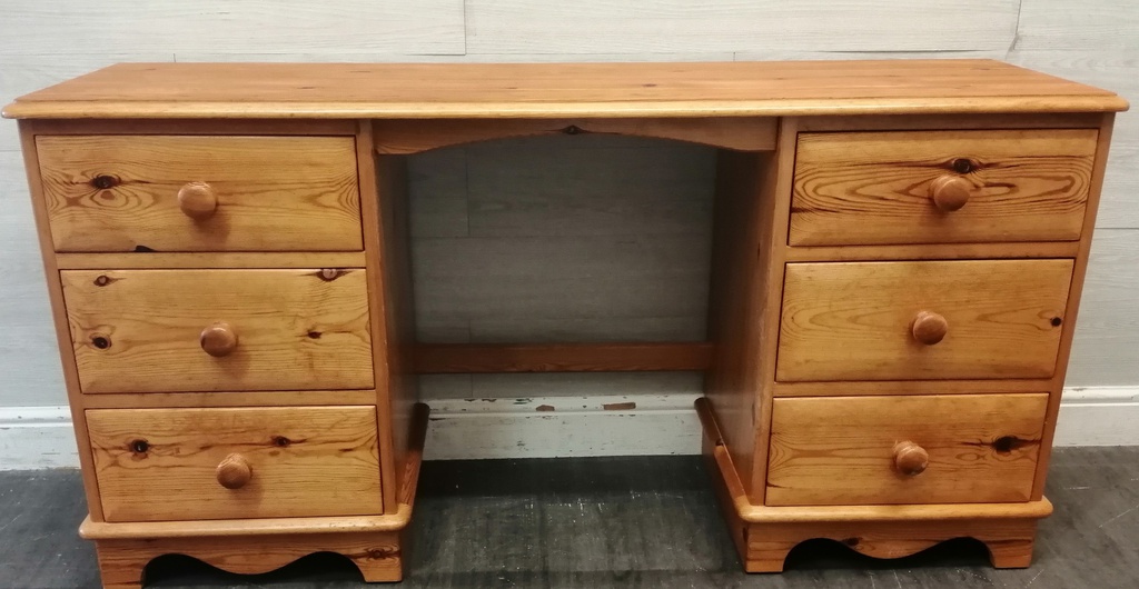 Pine Six Drawer Dressing Table / Desk By LoveLace