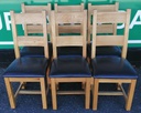 Quality set 6 x Oak Slat Back Dining Chairs