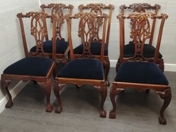 [HF16900] Set of six chippendale mahogny ball &amp; claw feet style chairs