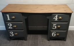 [HF17647] Great painted grey numbered desk