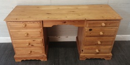 [HF17999] Solid Pine Eight Drawer Dressing Table / Desk