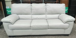 [HF18182] Lovely grey leather three seater sofa