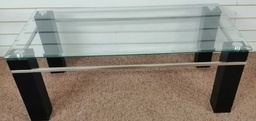 [HF18295] BLACK GLASS TOP COFFEE TABLE