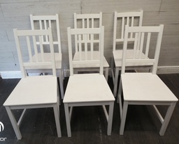 [HF18594] Set Of Six IKEA  White Dining Chairs